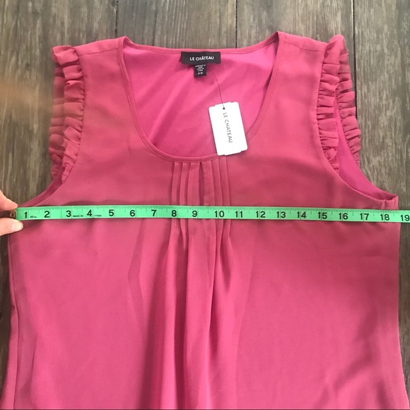 NWT Le Chateau Pretty n Pink Ruffle Sleeveless Top - Picture 5 of 6